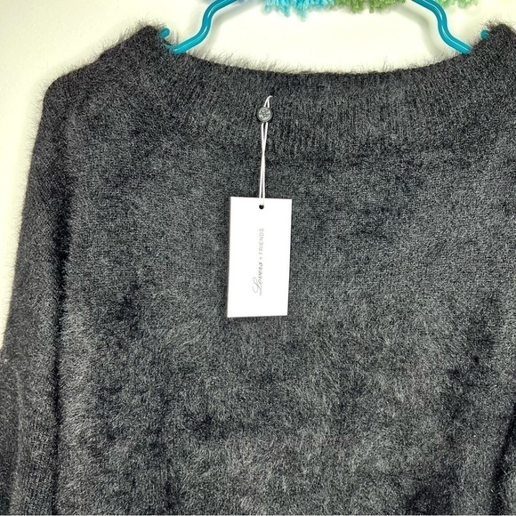 Lover + Friends Black Bell Sleeve Eyelash Pullover Fuzzy Black Sweater Size XXS - Picture 8 of 16
